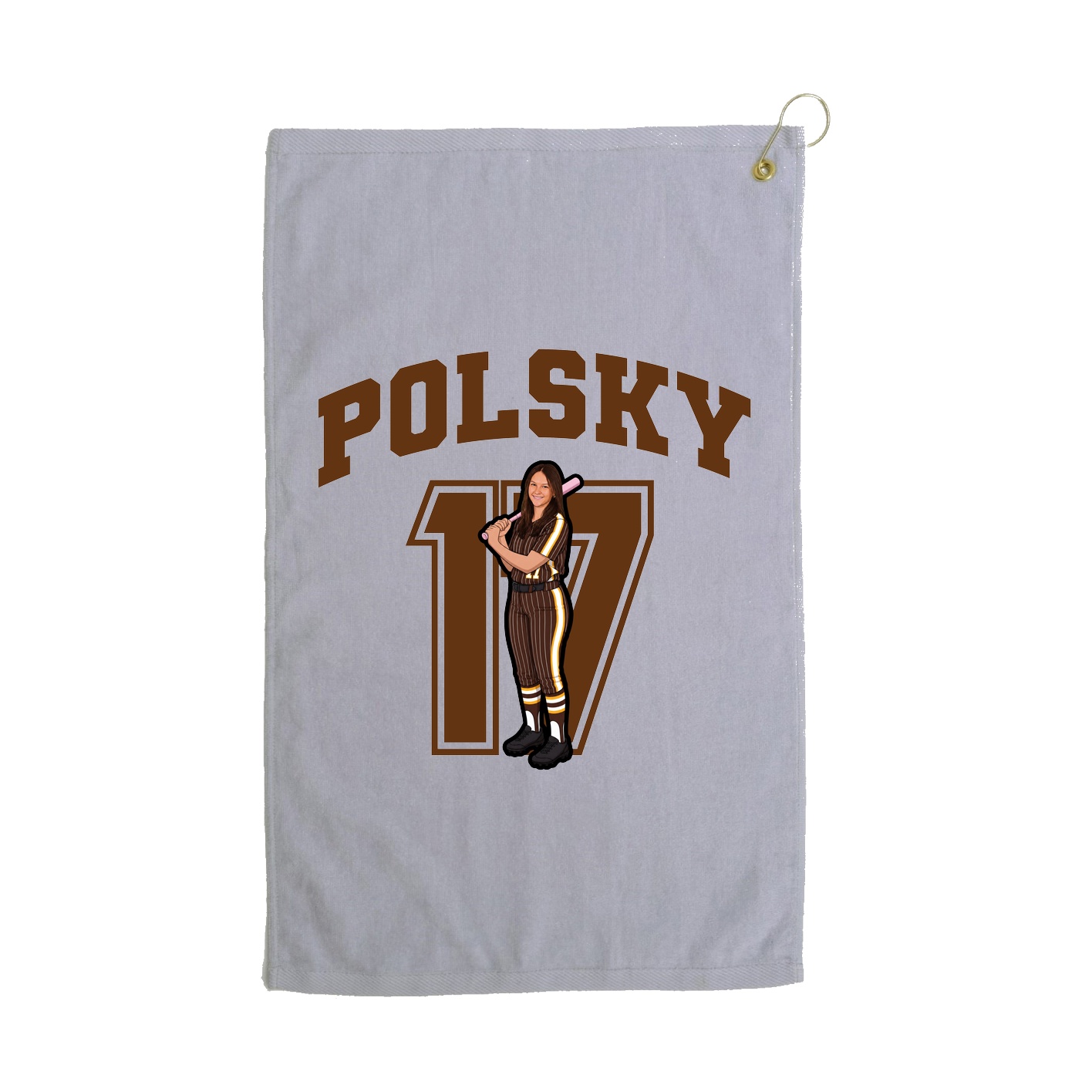 Golf Towel — Number in Grey