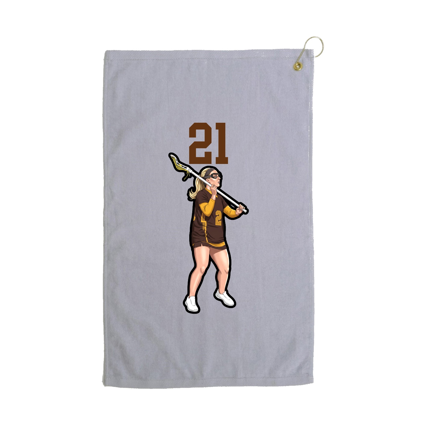 Golf Towel — Number Top in Grey
