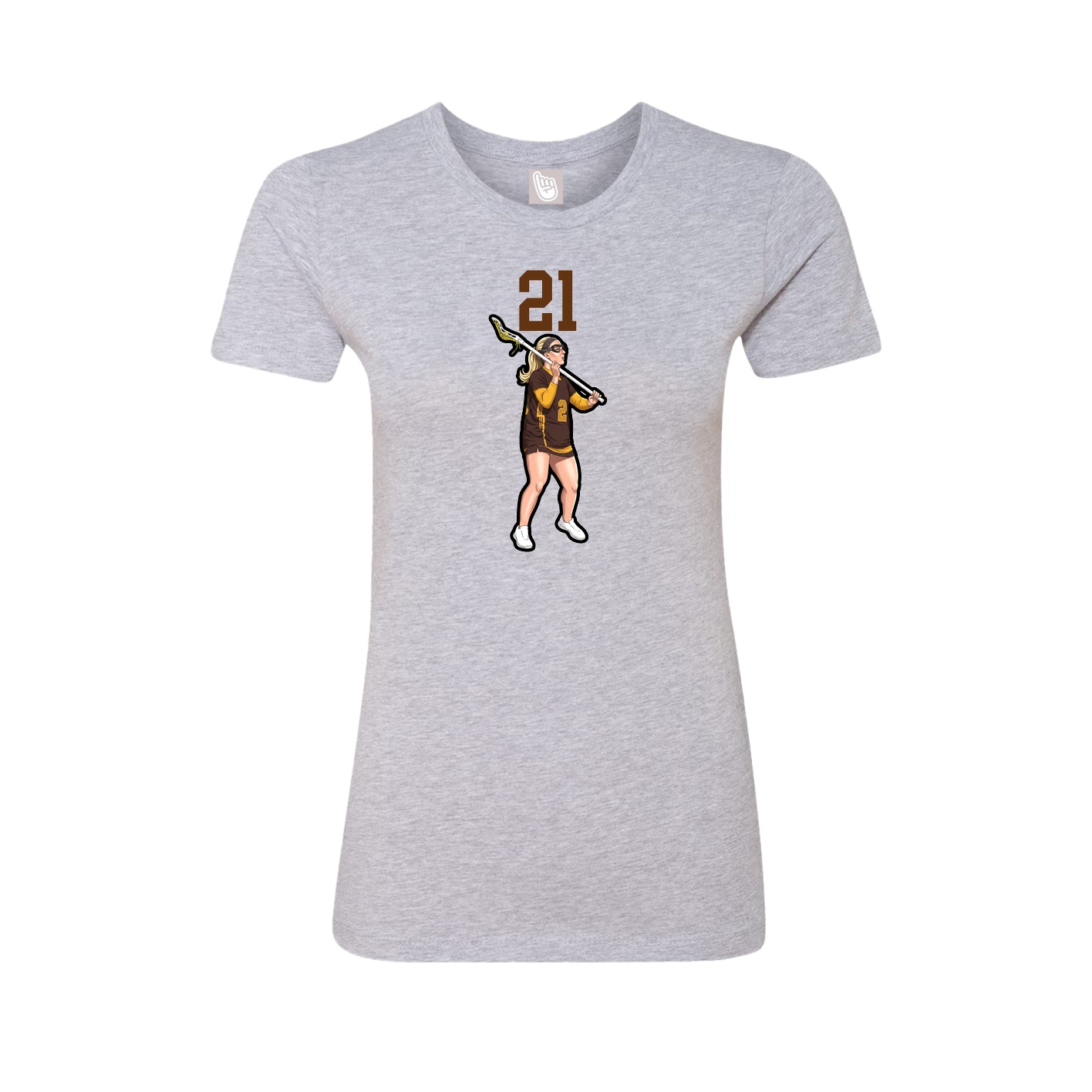 Fitted Women's Tee — Number Top in Grey