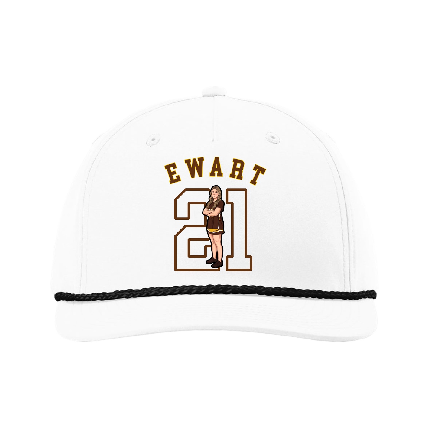 Five-Panel Classic Rope Cap — Shirsey Arch in White