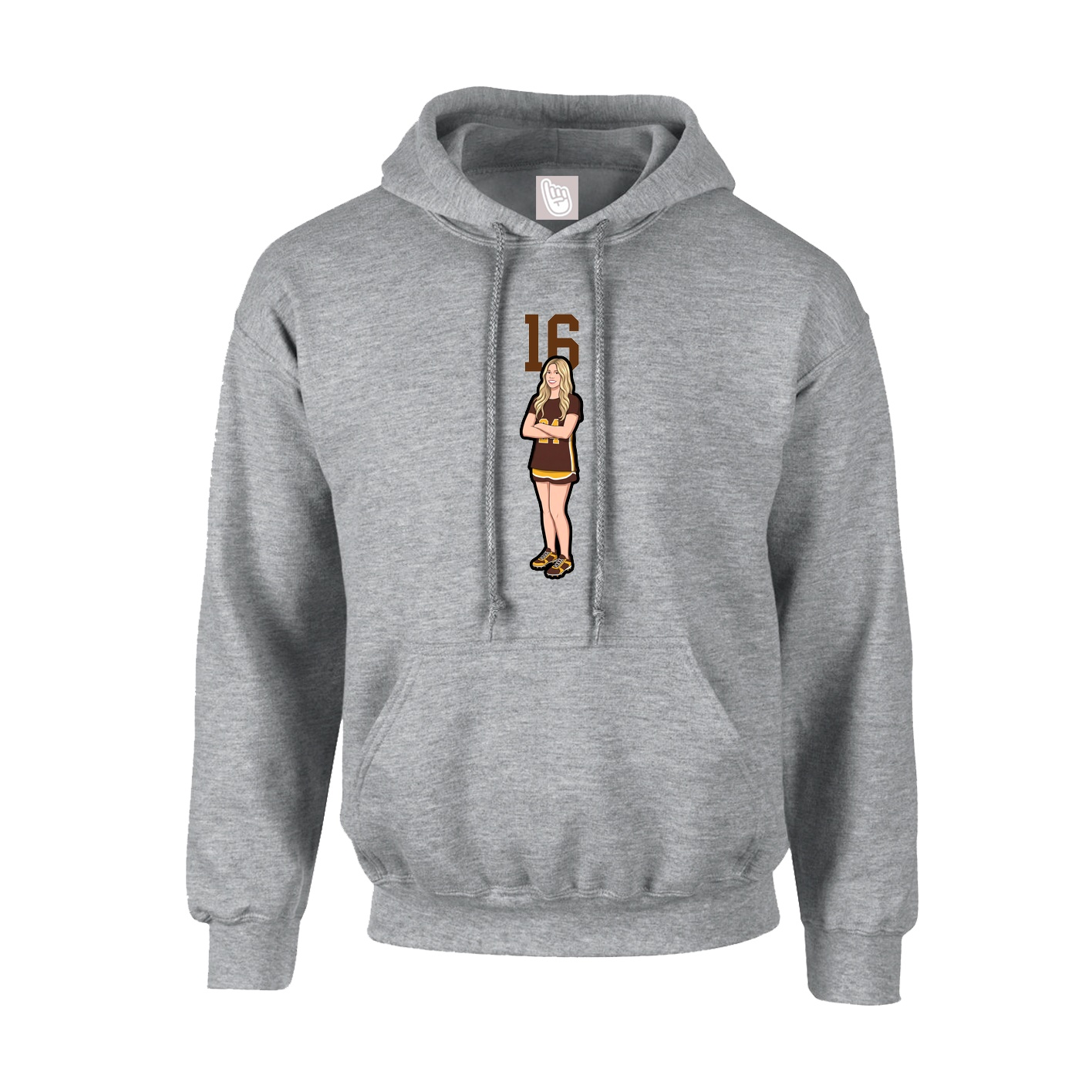 Hoodie — Number Top in Grey