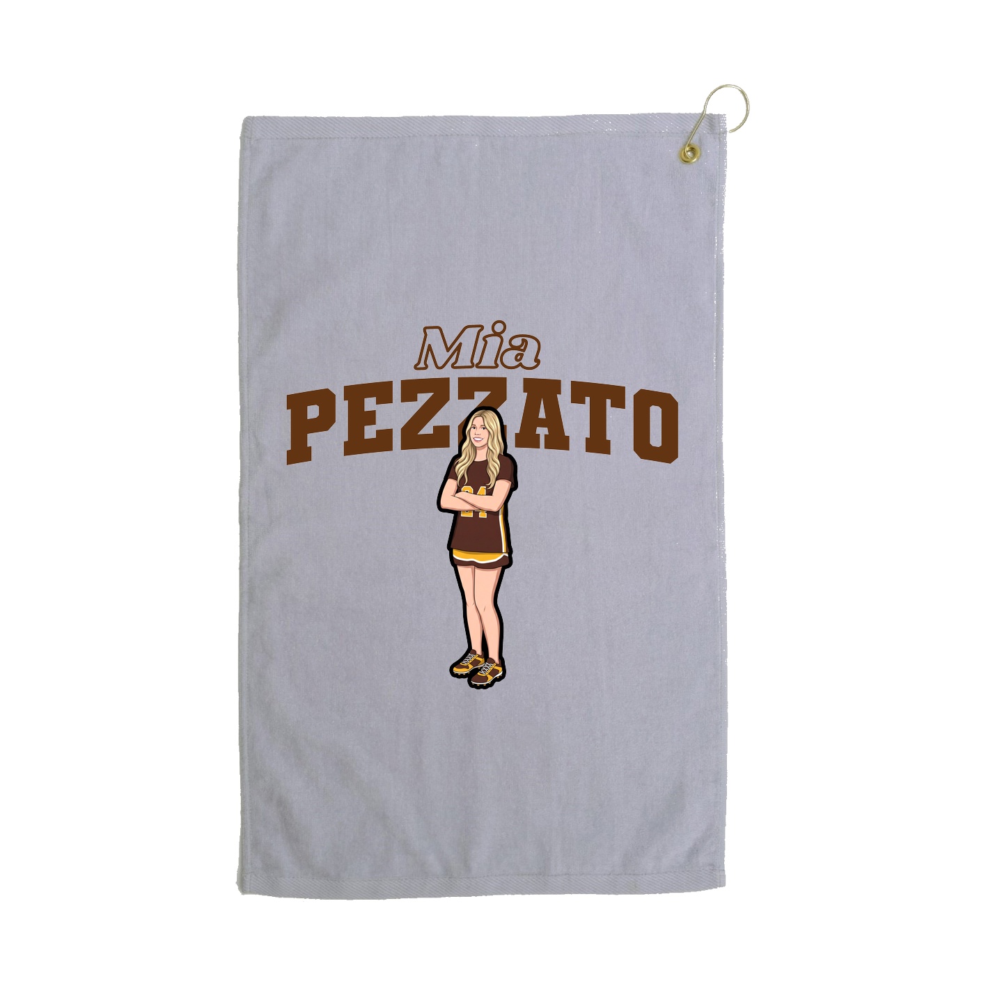 Golf Towel — Name Arch in Grey