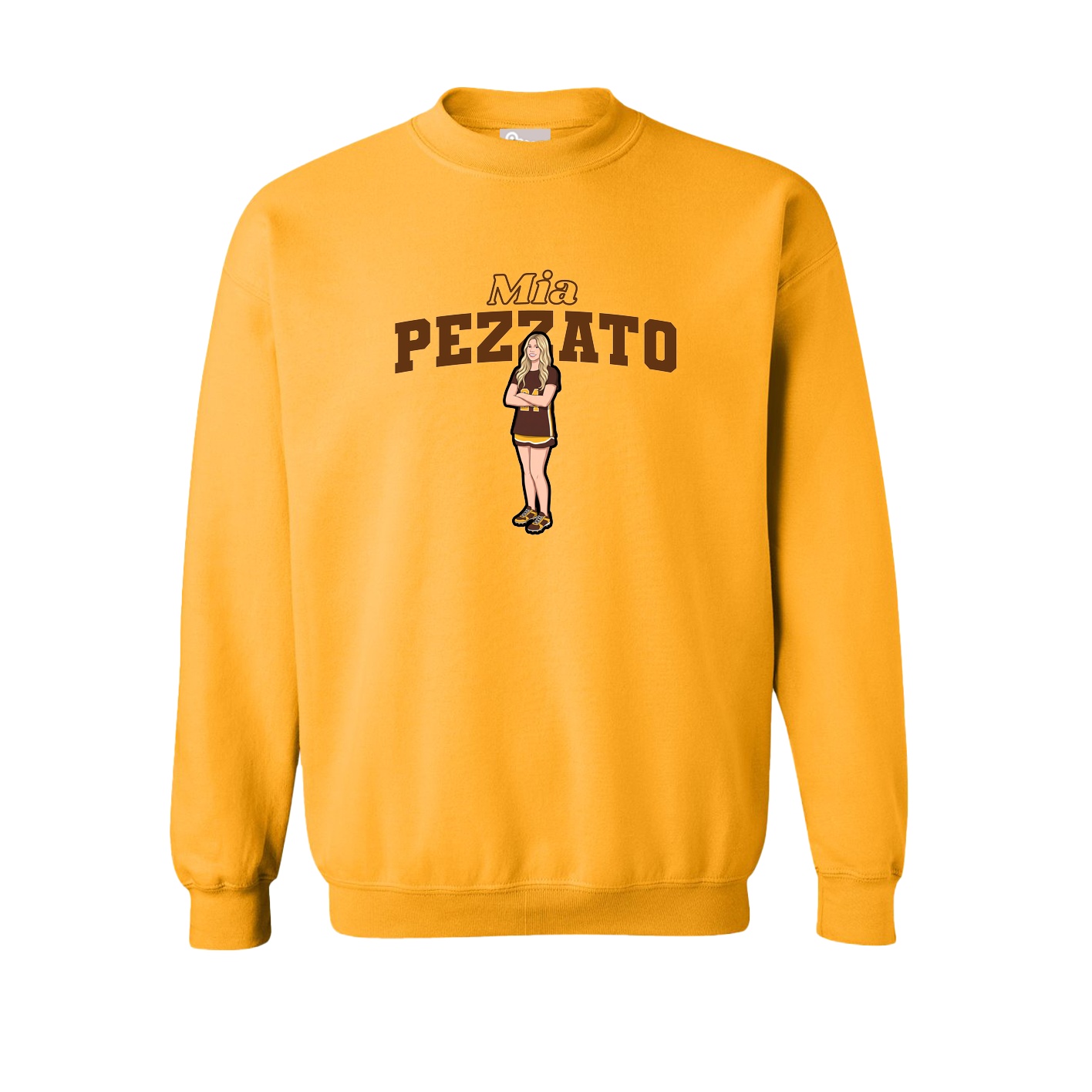 Fleece Crew — Name Arch in Gold