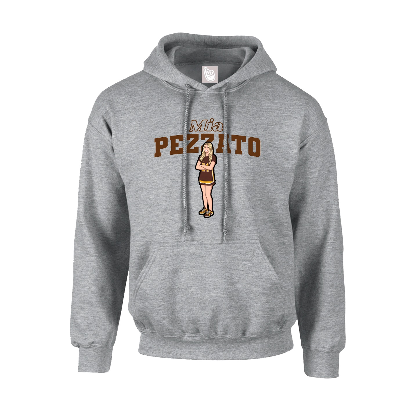 Youth Hoodie — Name Arch in Grey