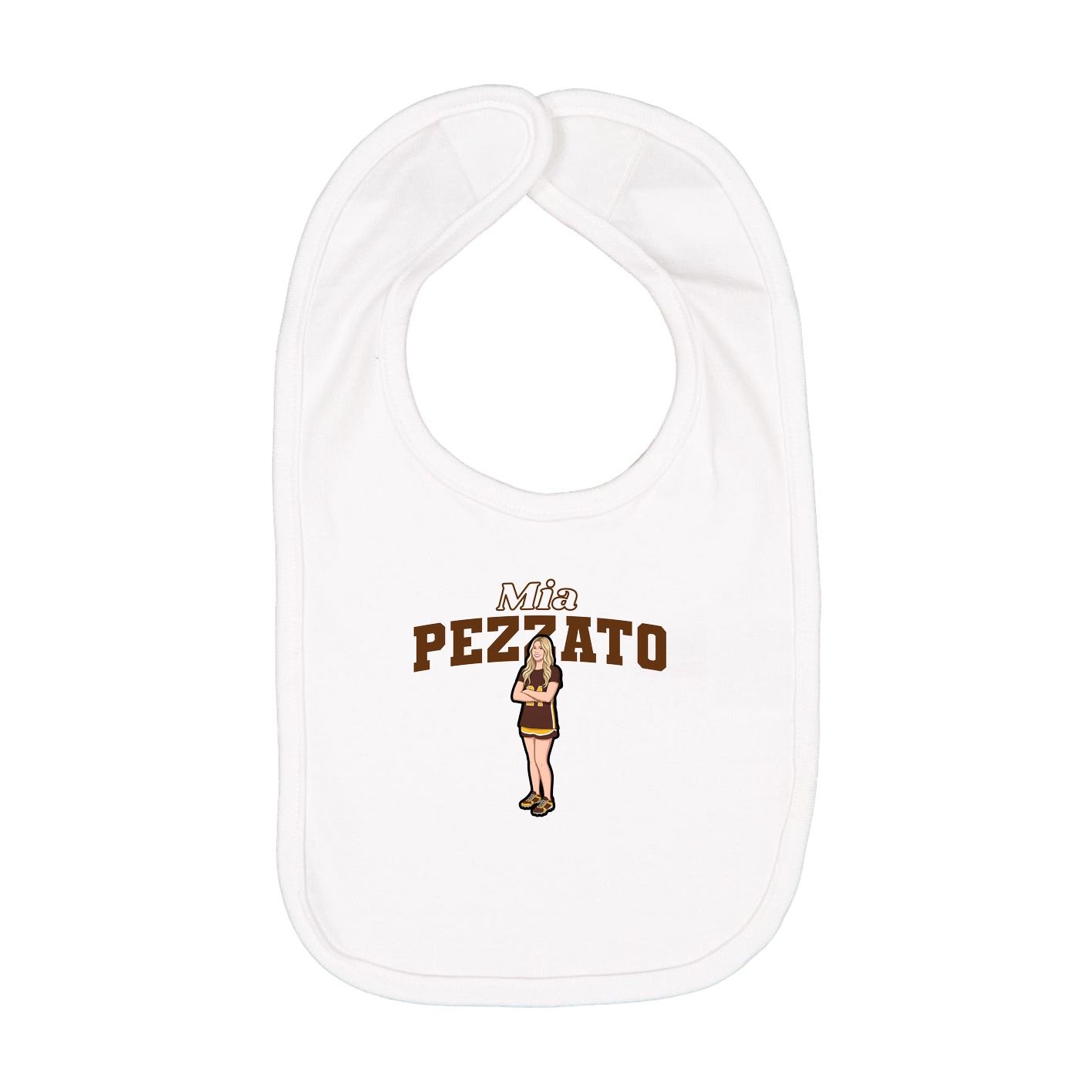 Infant Bib — Name Arch in White