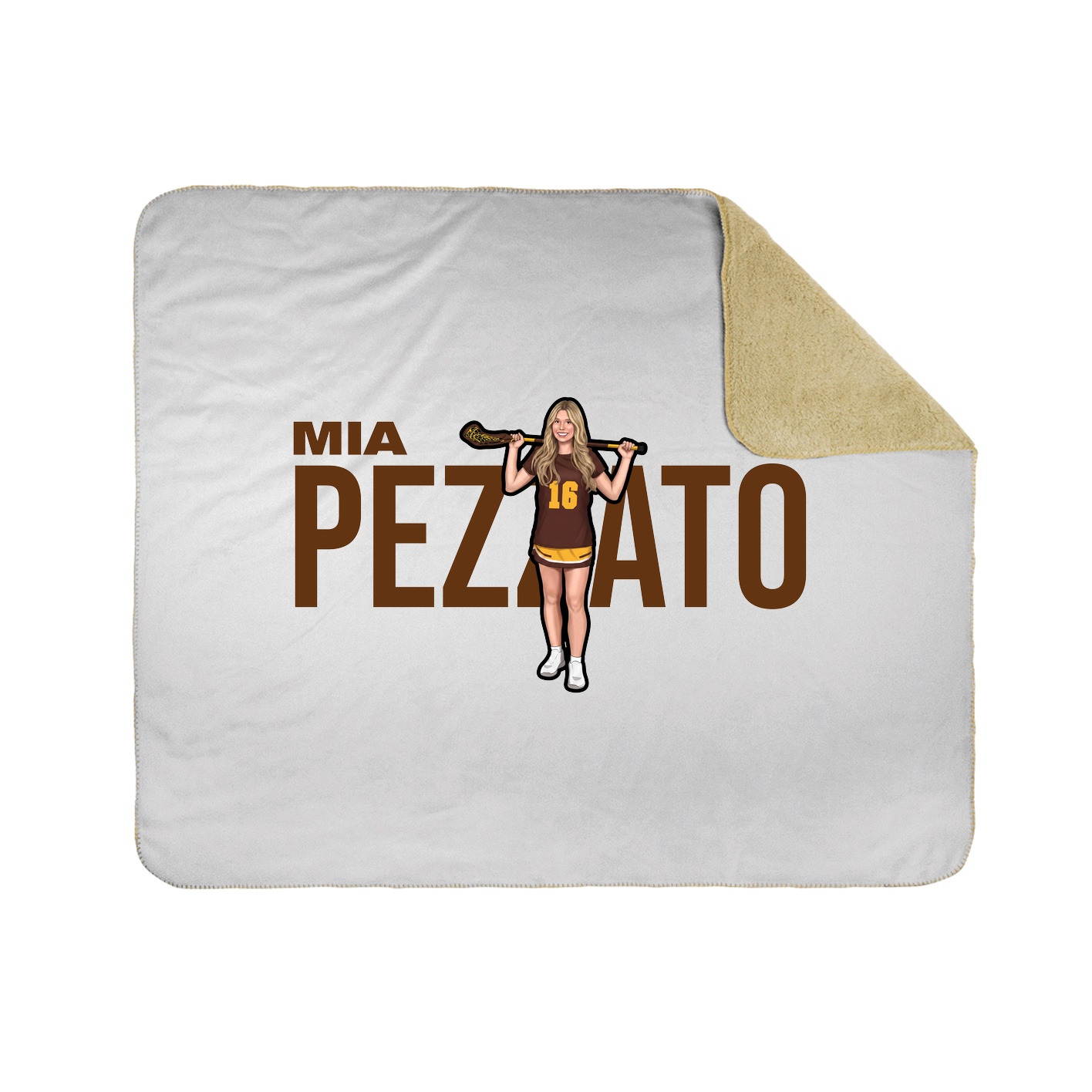 Throw Blanket — Player Name in White