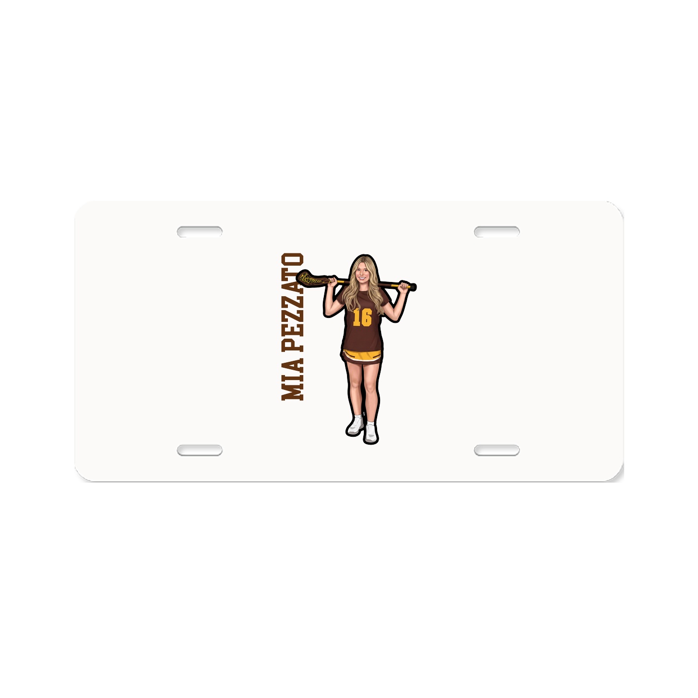 License Plate — Name Vertical in Classic