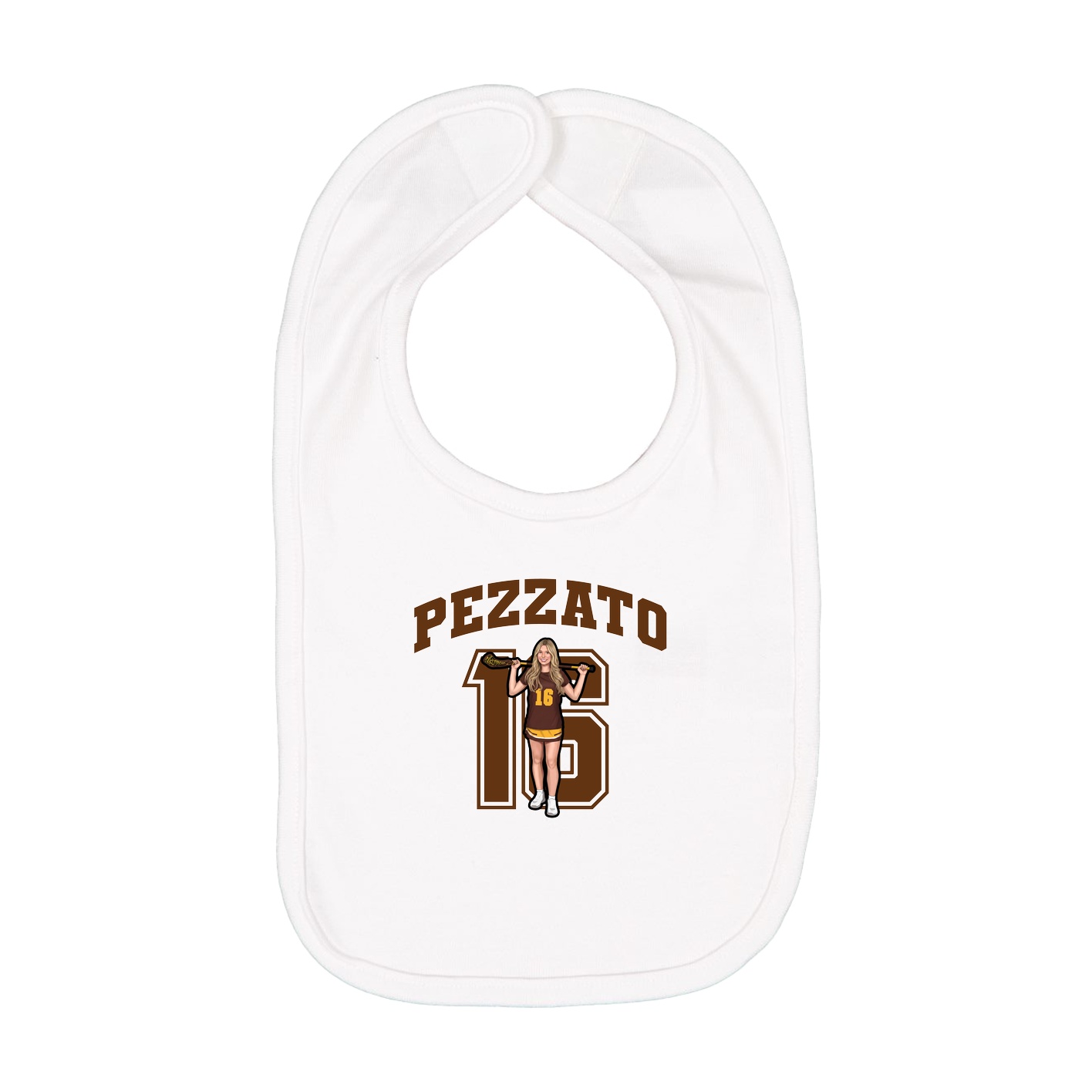 Infant Bib — Number in White