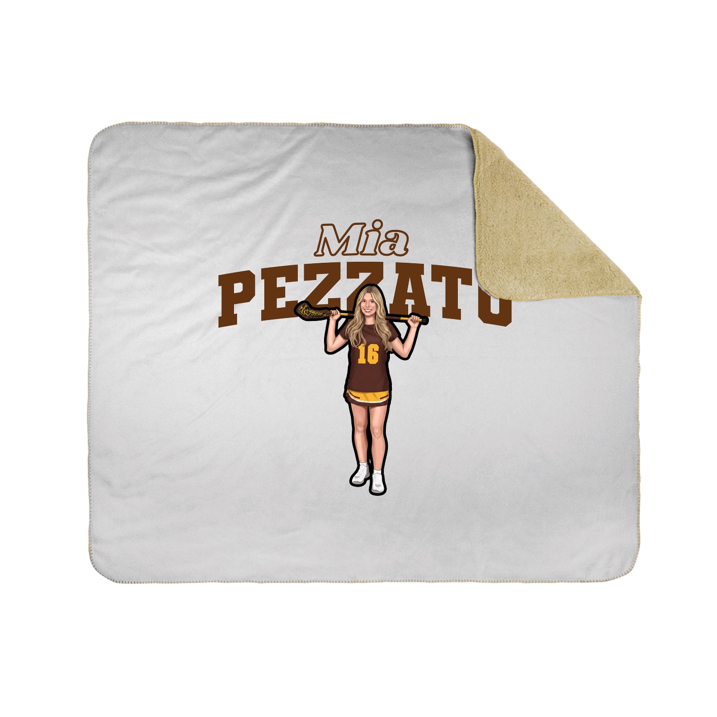Throw Blanket — Name Arch in White