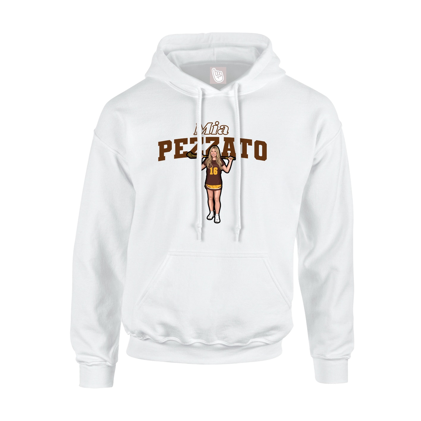 Youth Hoodie — Name Arch in White