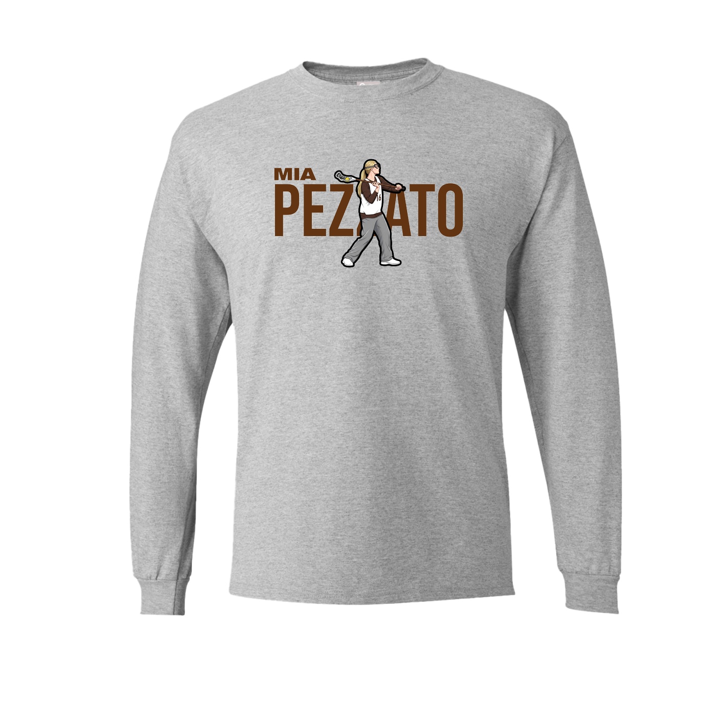 Long Sleeve Tee — Player Name in Grey