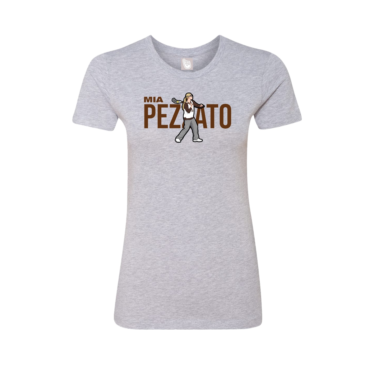 Fitted Women's Tee — Player Name in Grey