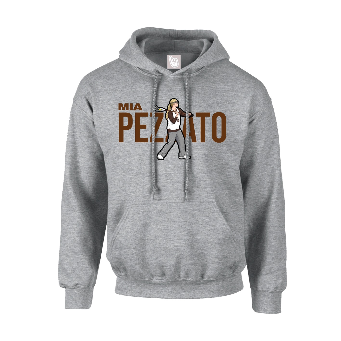 Hoodie — Player Name in Grey
