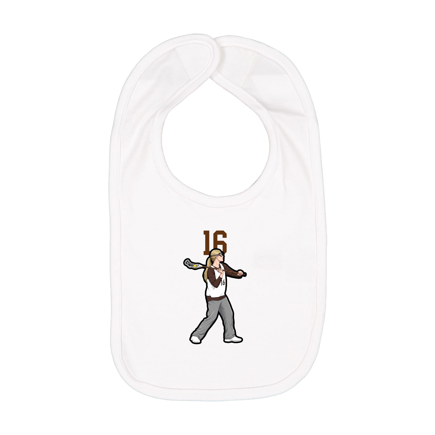 Infant Bib — Number Top in White