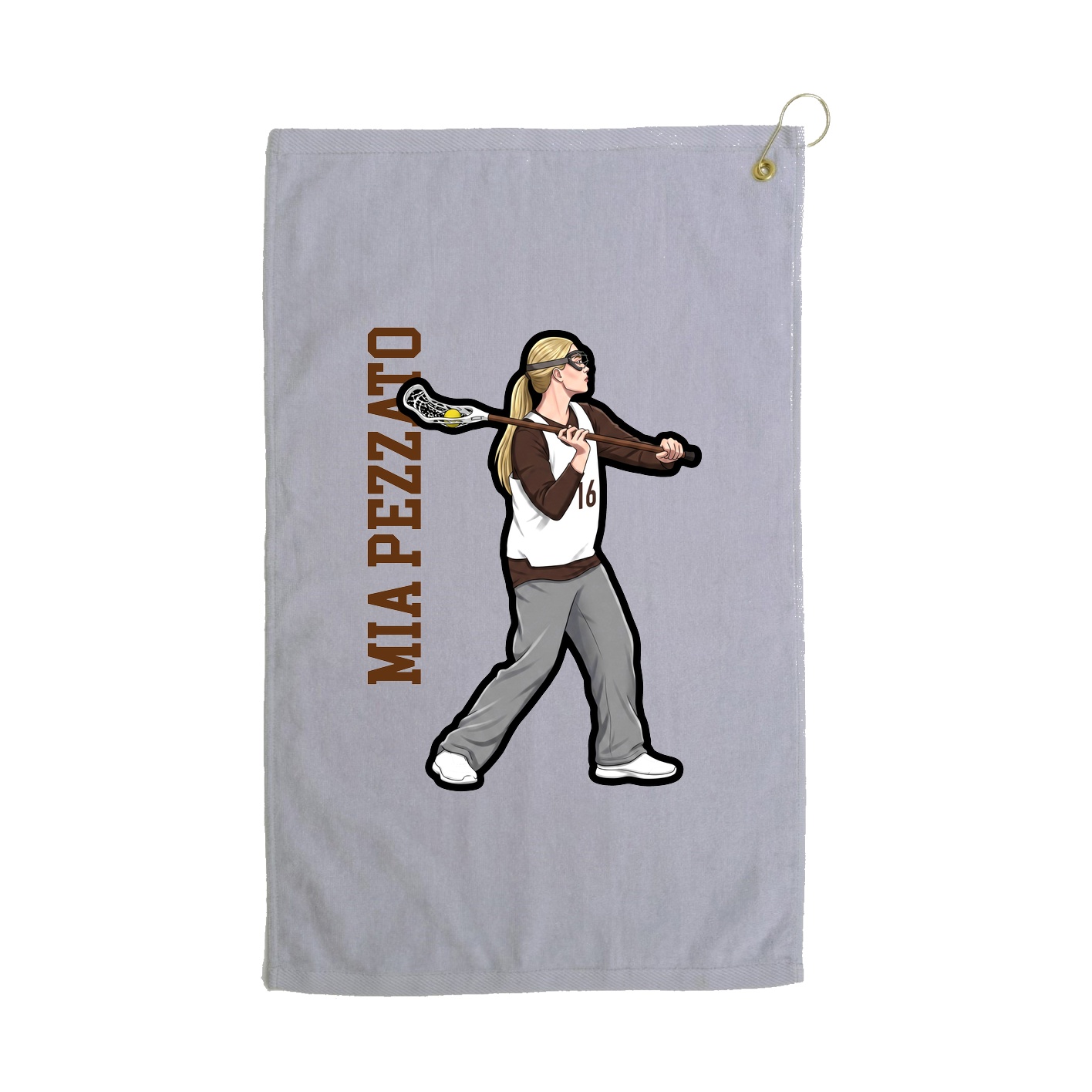 Golf Towel — Name Vertical in Grey