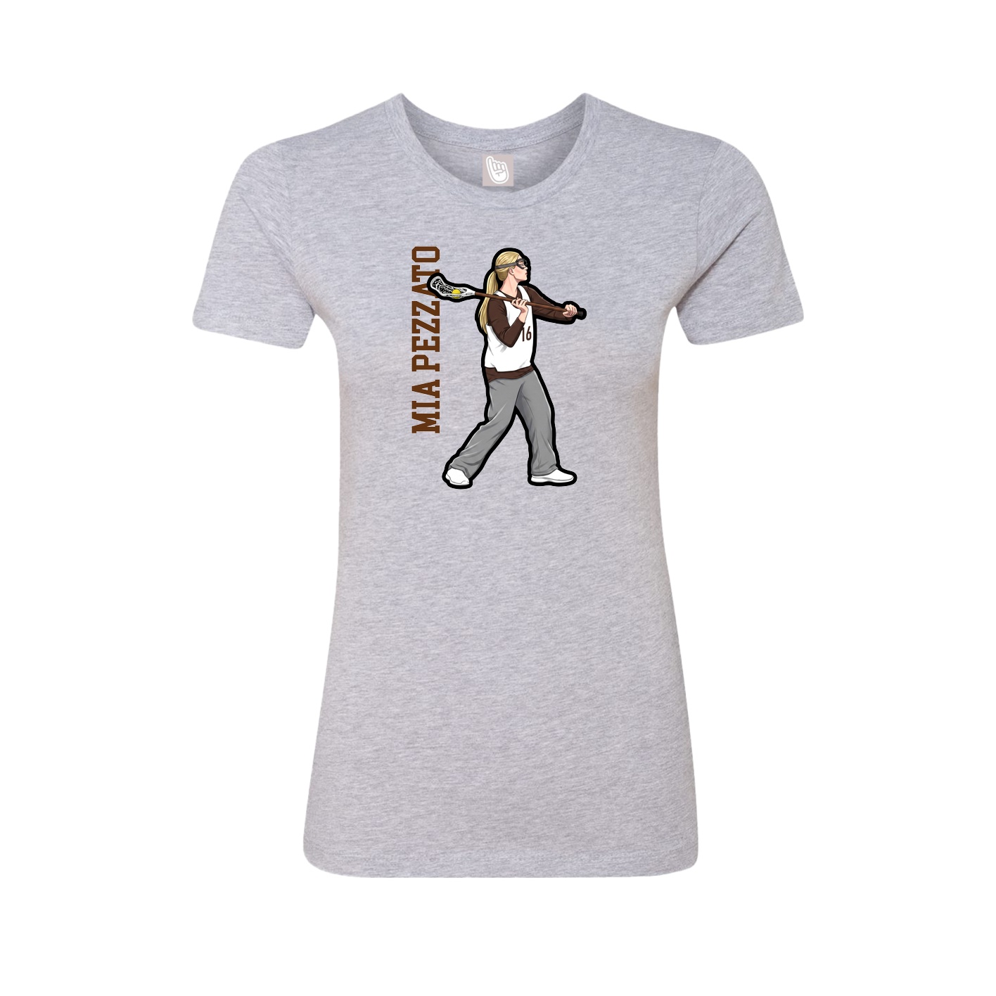 Womens Tee — Name Vertical in Grey