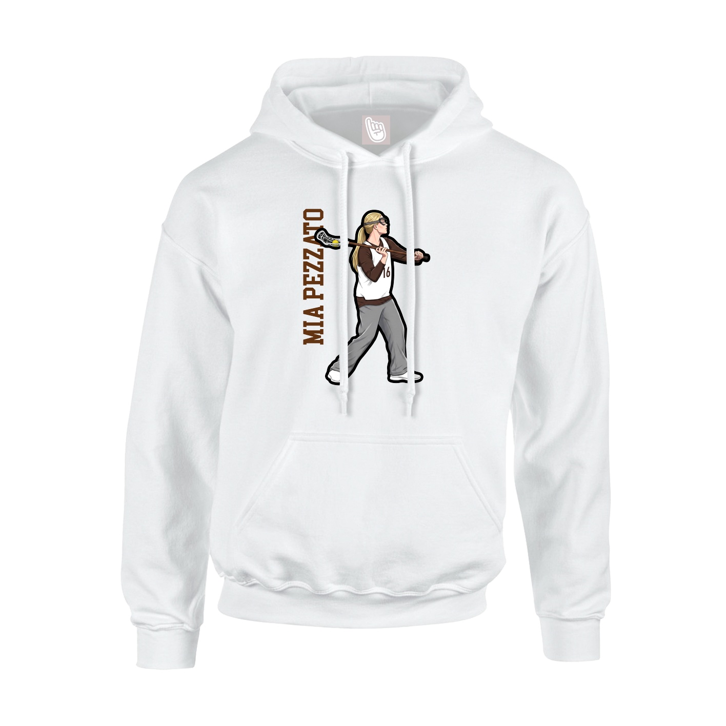 Hoodie — Name Vertical in White