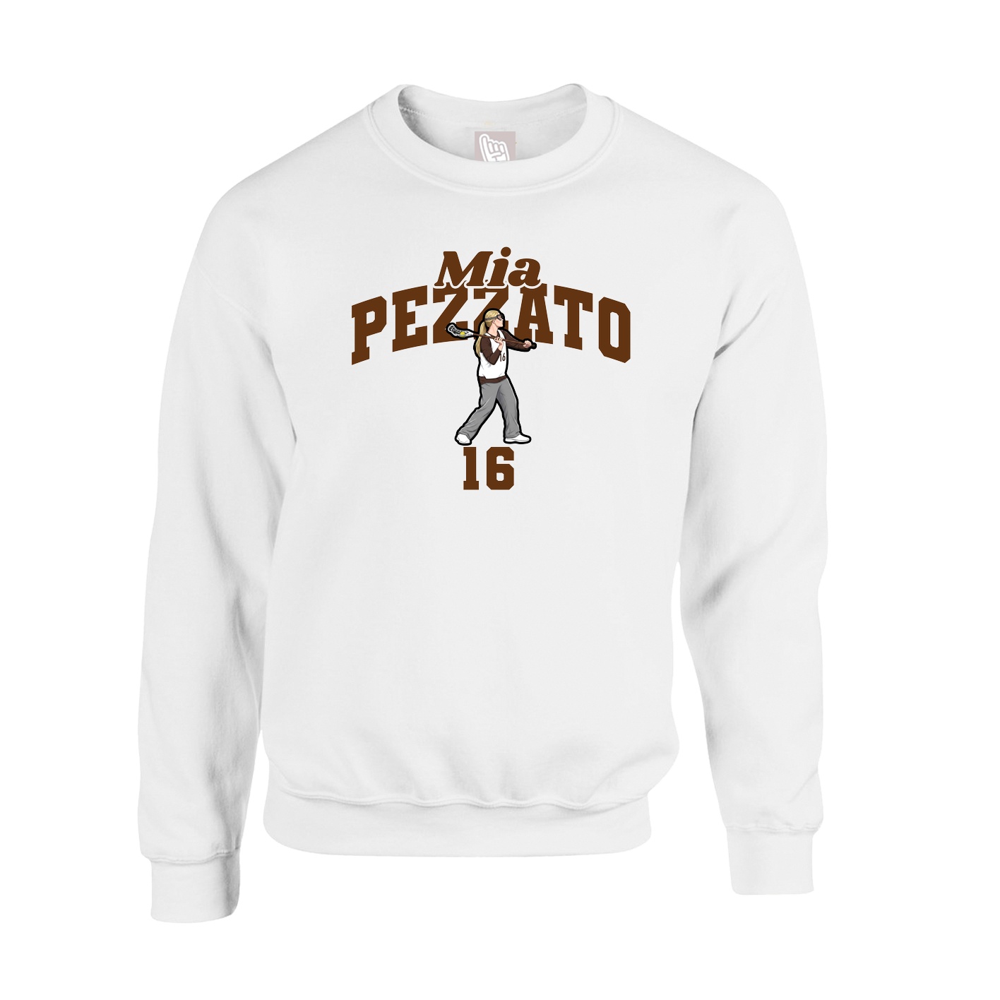 Fleece Crew — Signature Arch in White