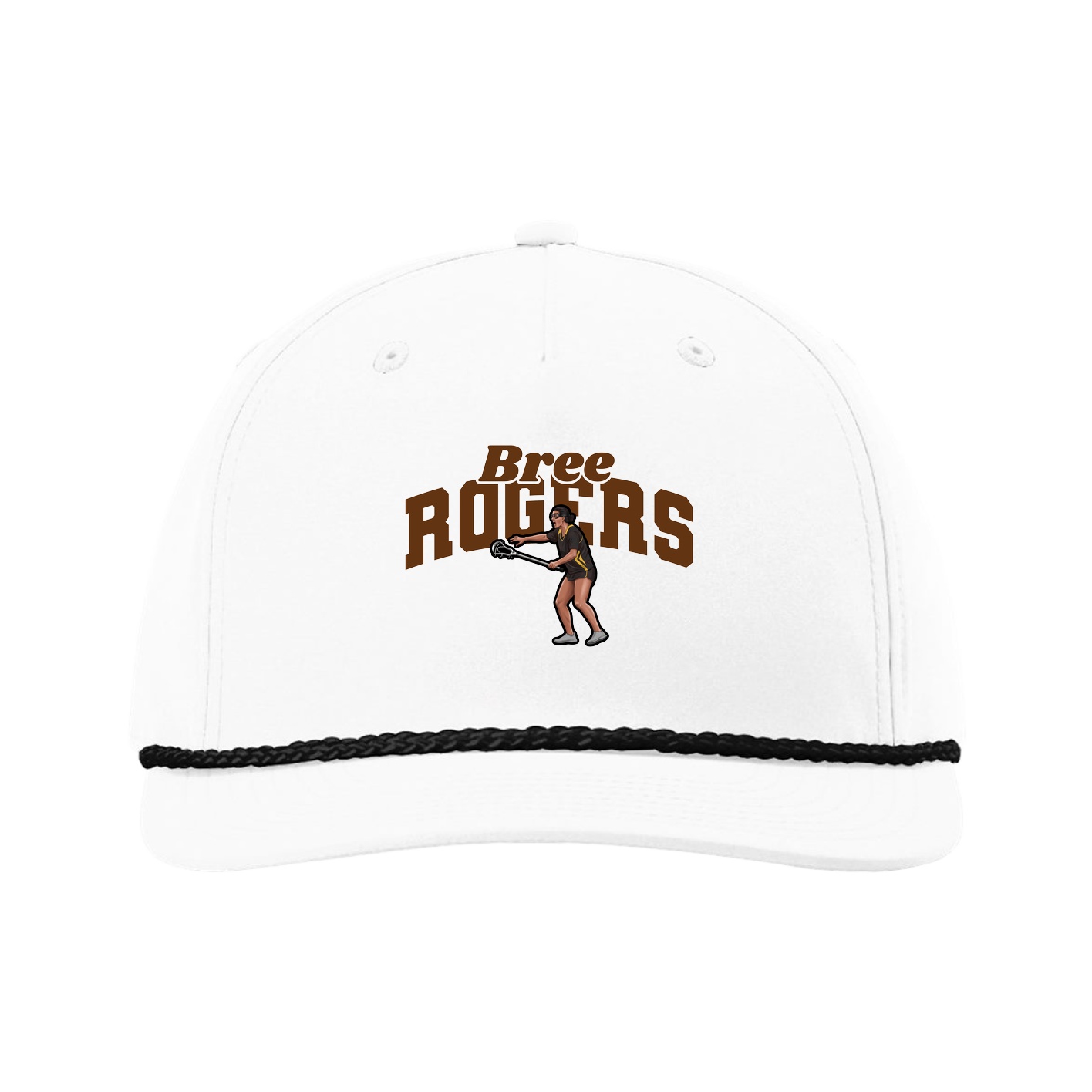Five-Panel Classic Rope Cap — Signature Arch in White