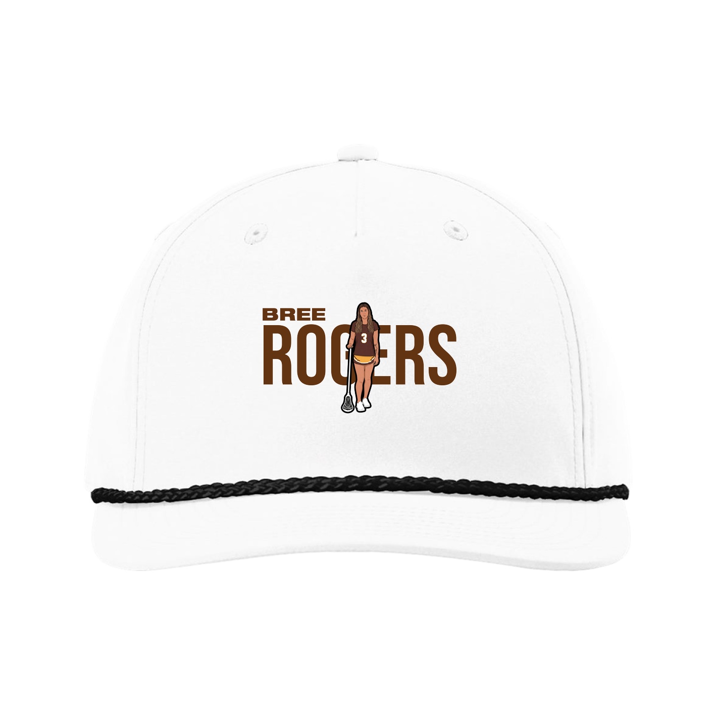 Five-Panel Classic Rope Cap — Player Name in White