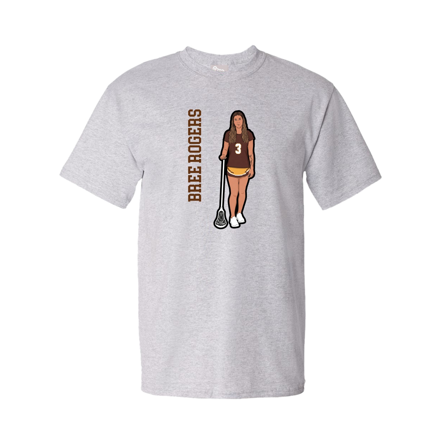 Youth Tee — Name Vertical in Grey