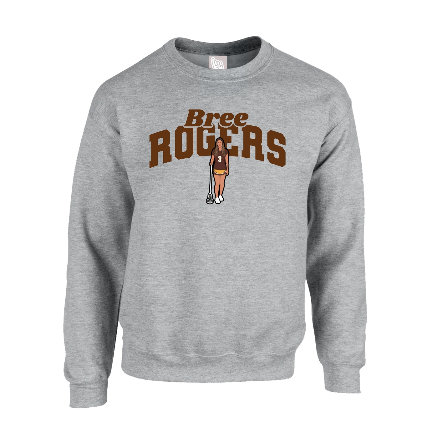 Fleece Crew — Signature Arch in Grey