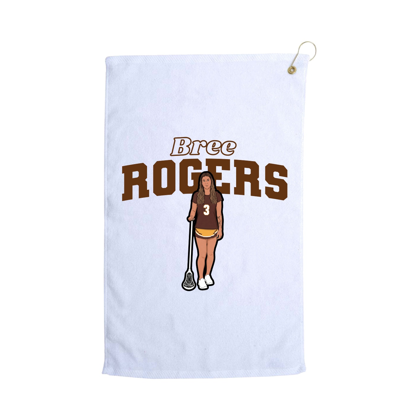 Golf Towel — Name Arch in White