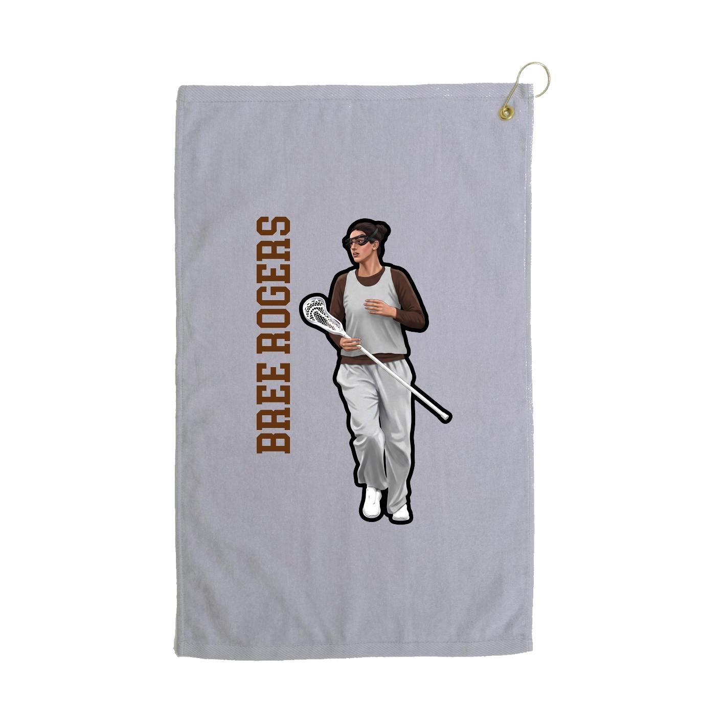 Golf Towel — Name Vertical in Grey