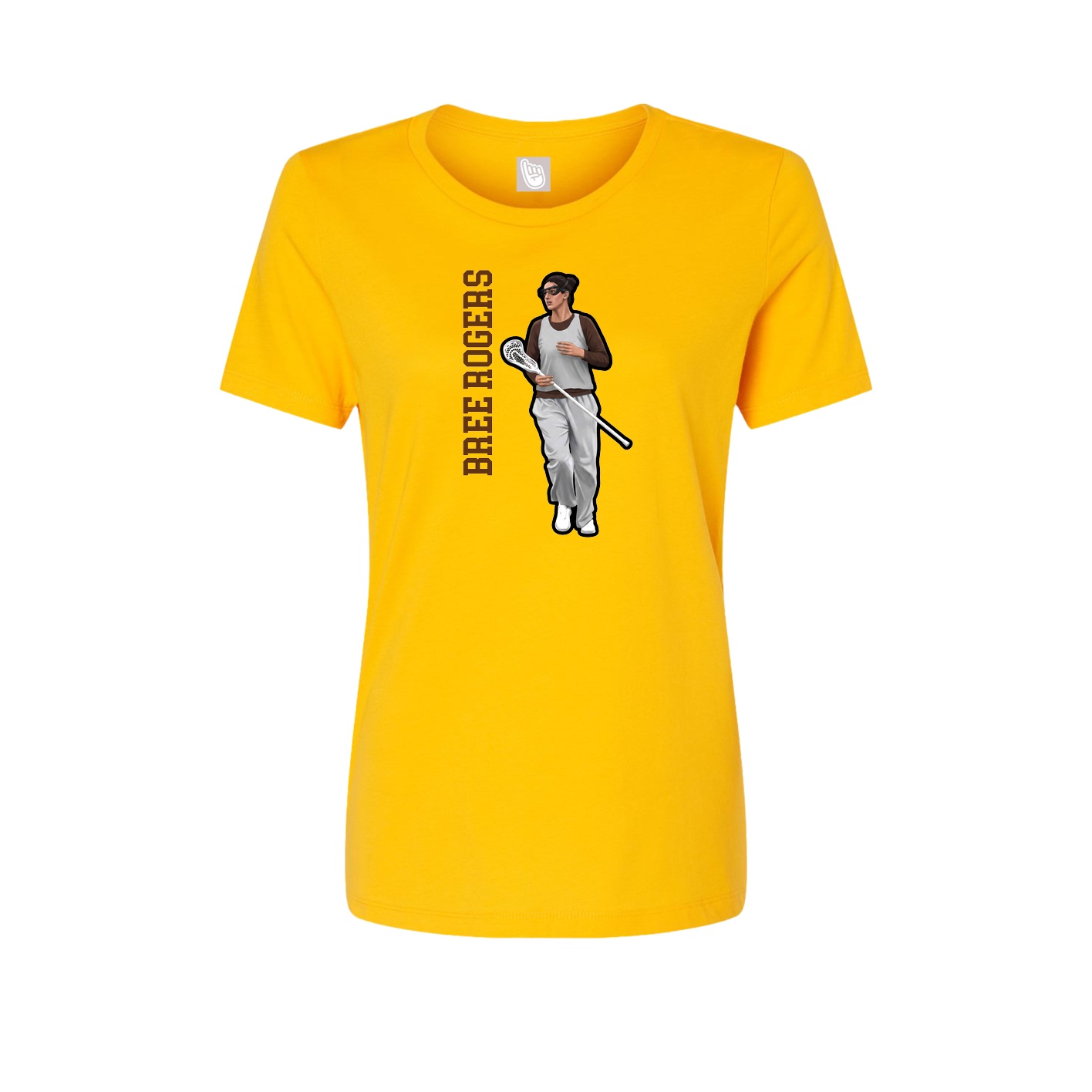 Womens Tee — Name Vertical in Gold