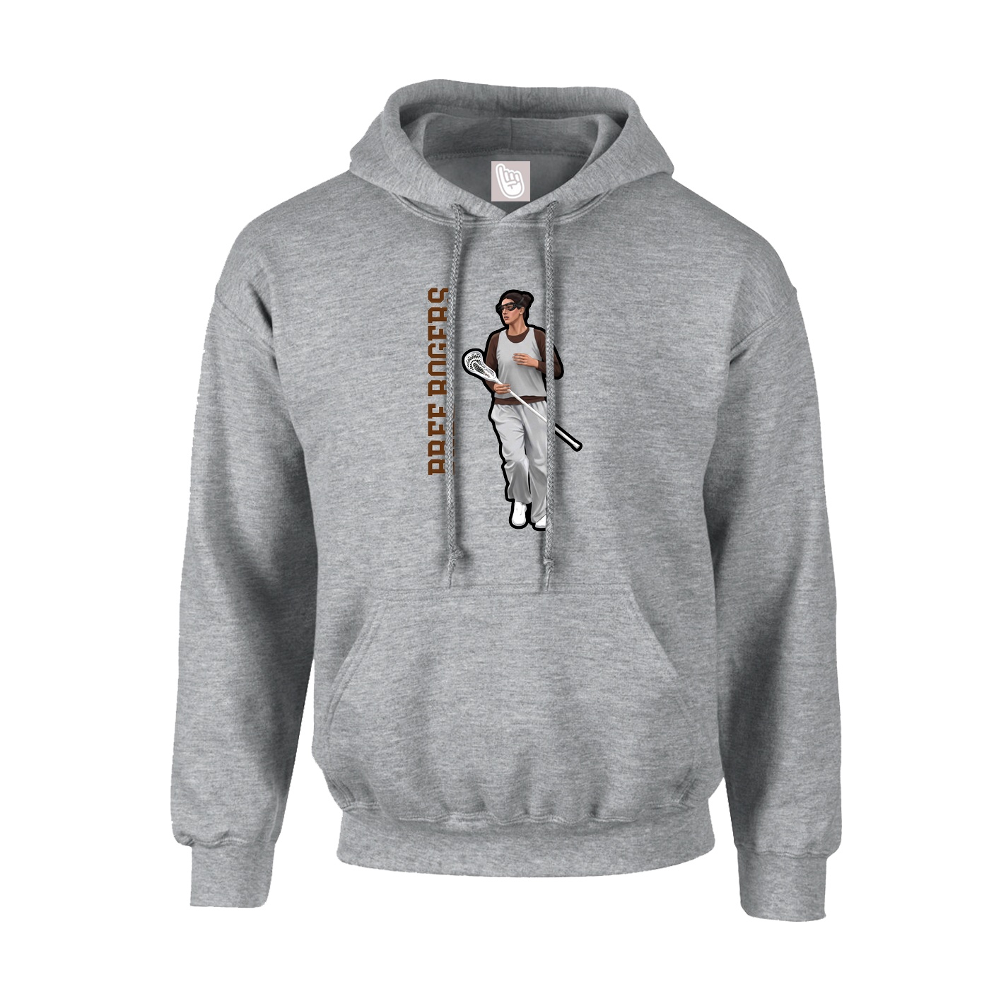 Hoodie — Name Vertical in Grey