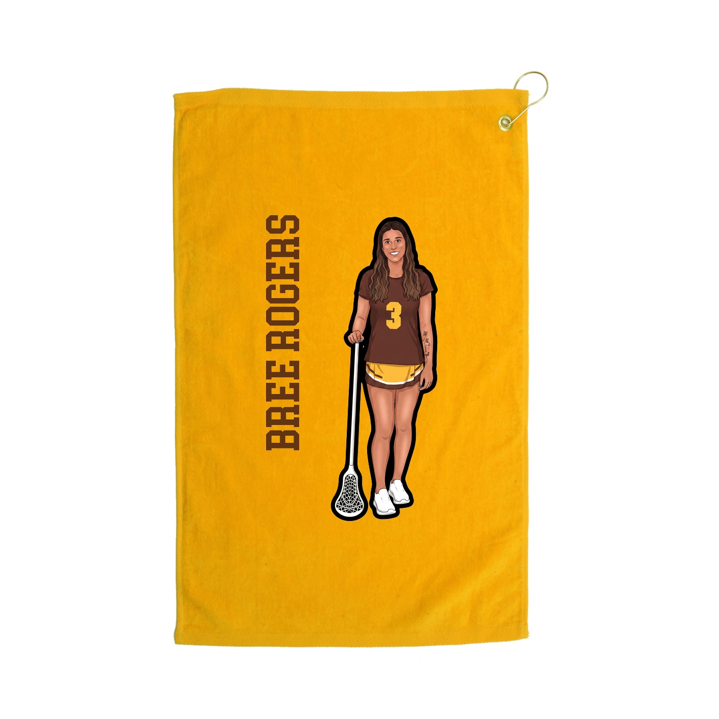 Golf Towel — Name Vertical in Gold