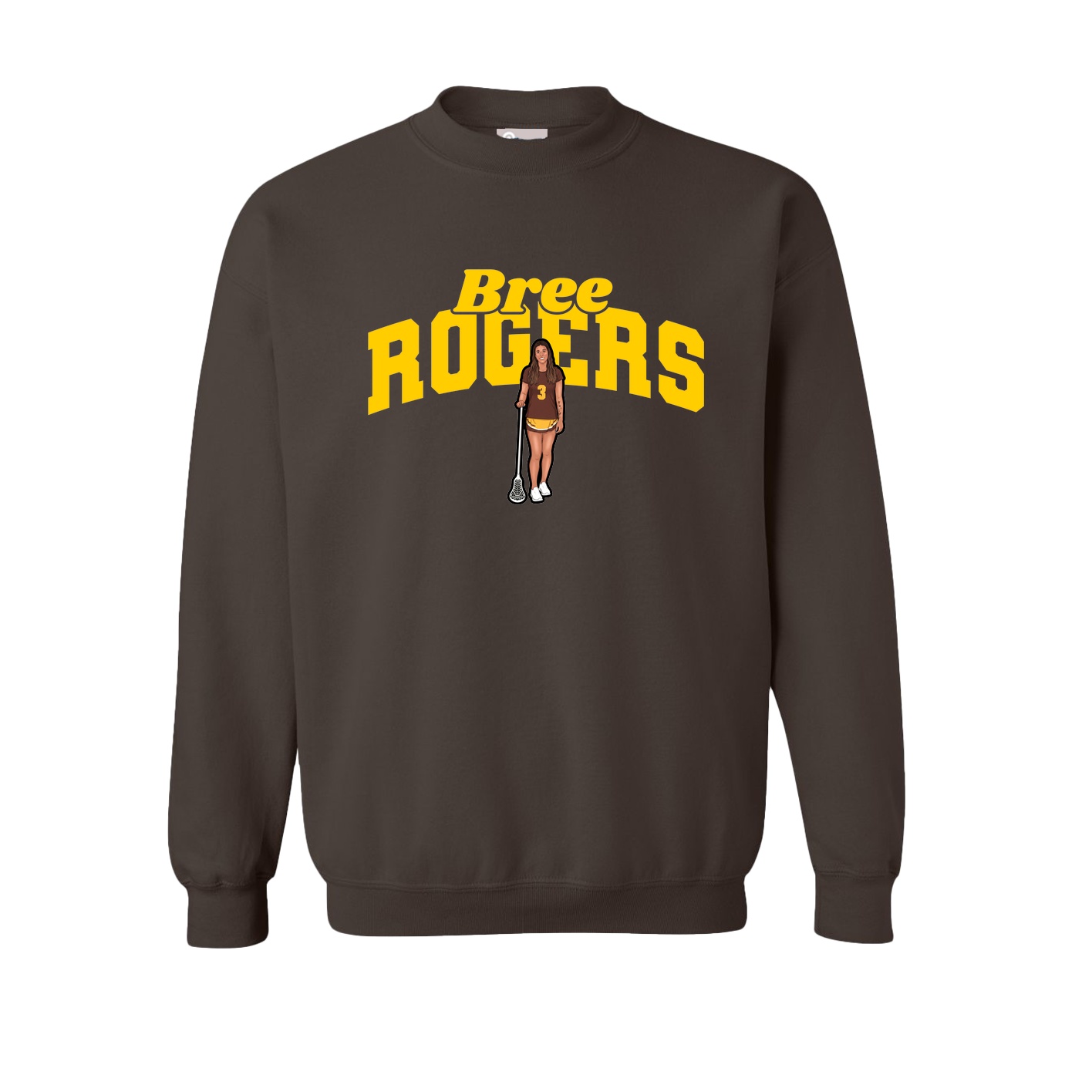 Fleece Crew — Signature Arch in Brown
