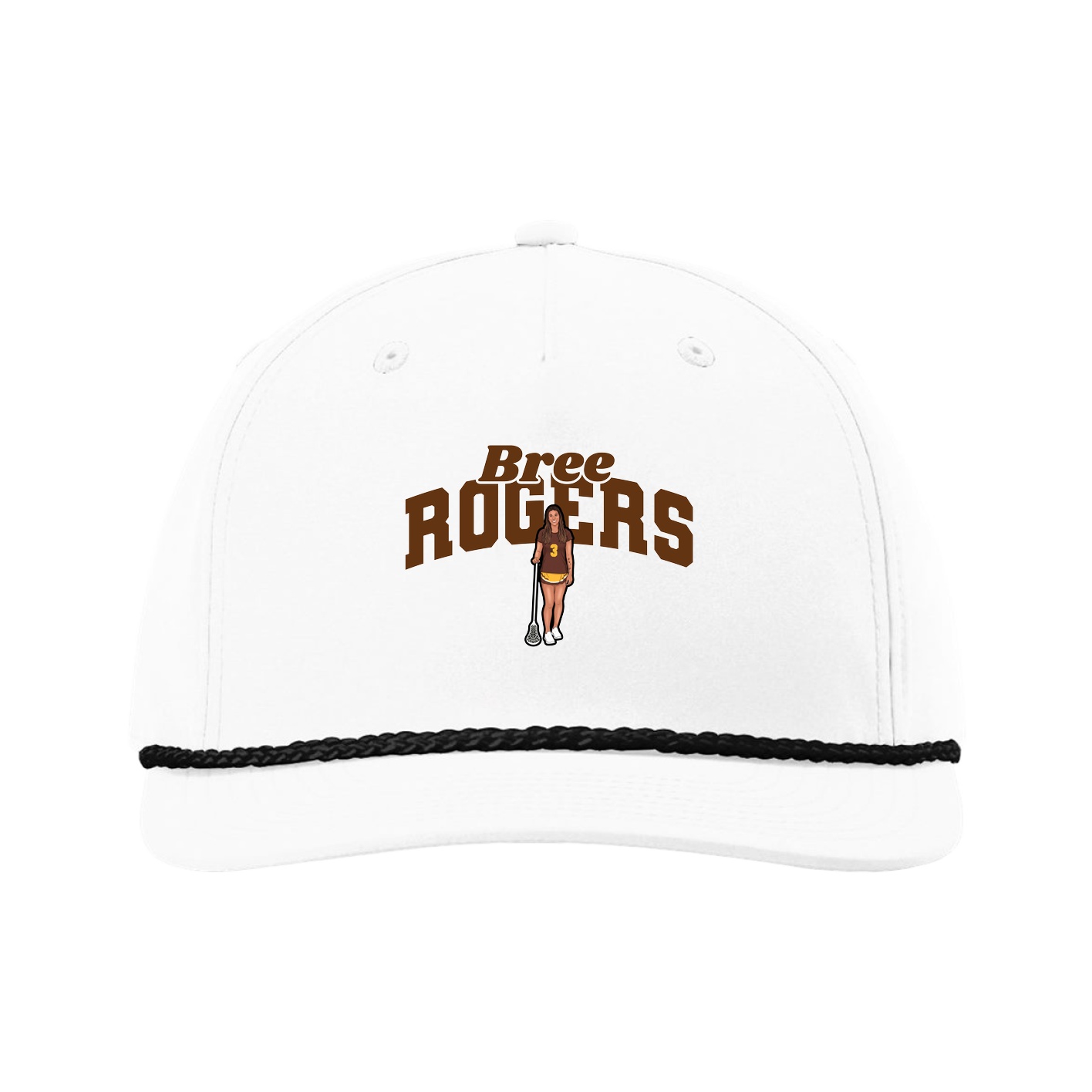 Five-Panel Classic Rope Cap — Signature Arch in White