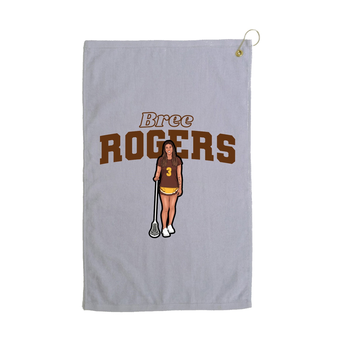Golf Towel — Name Arch in Grey