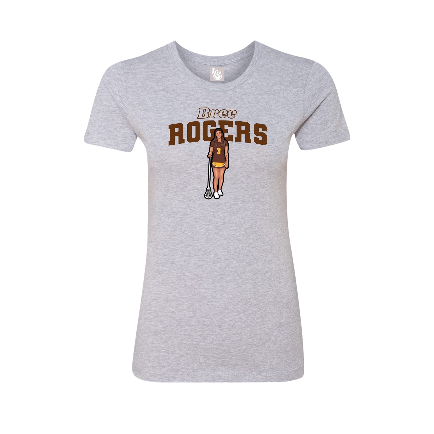Womens Tee — Name Arch in Grey