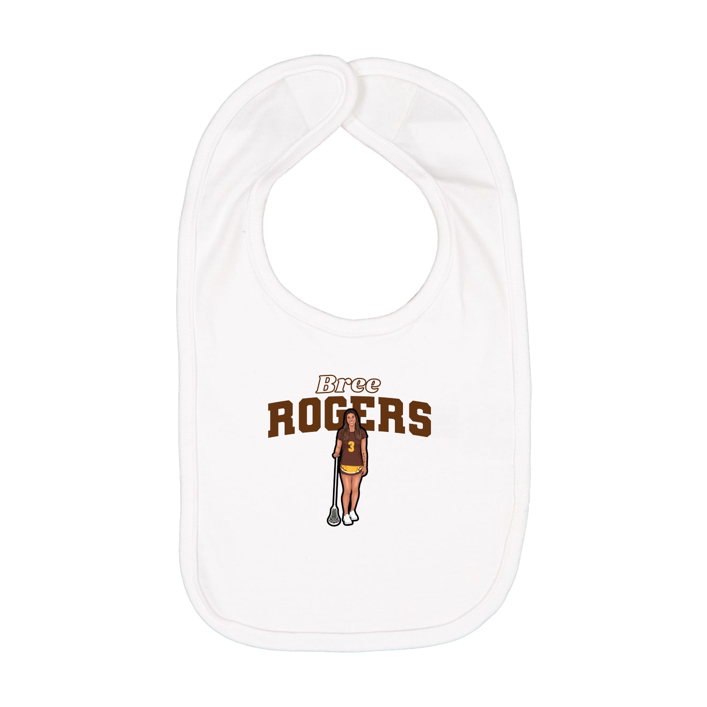 Infant Bib — Name Arch in White
