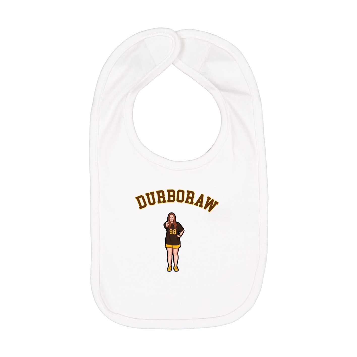 Infant Bib — Shirsey Arch in White