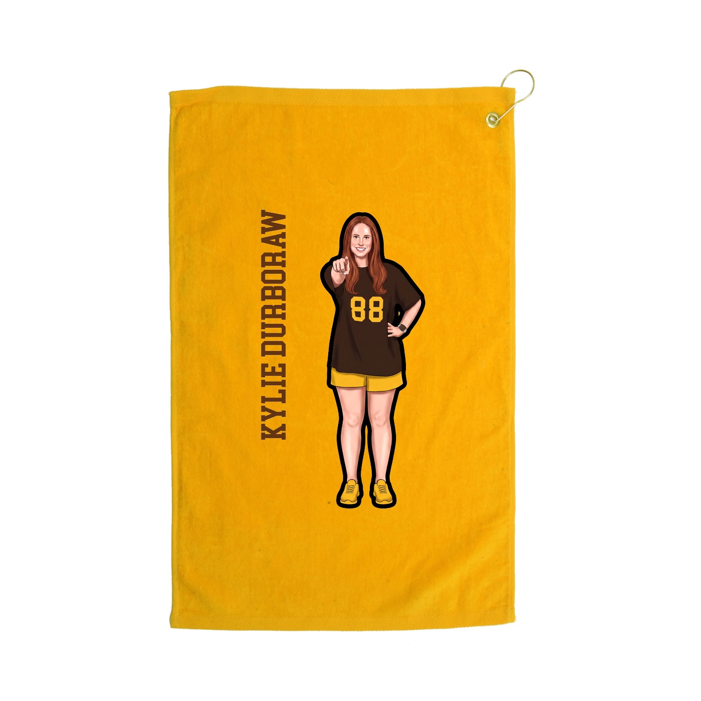 Golf Towel — Name Vertical in Gold