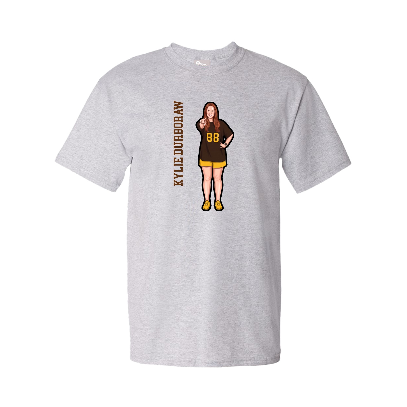 Tee — Name Vertical in Grey