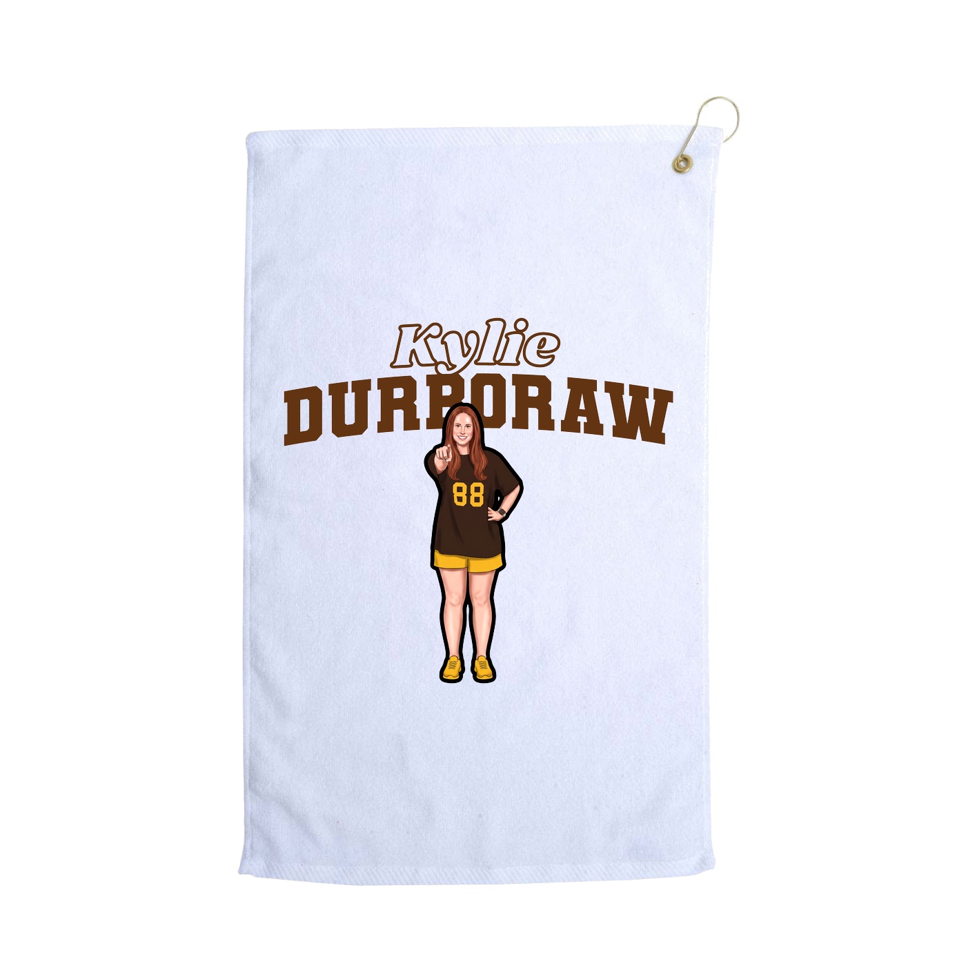 Golf Towel — Name Arch in White