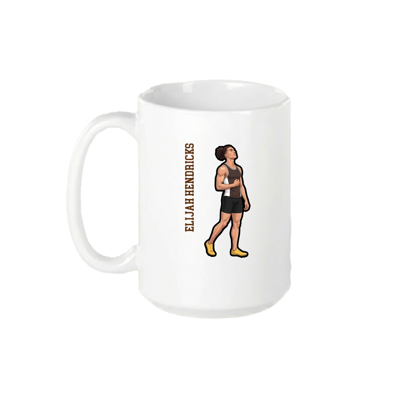 15oz Coffee Mug — Name Vertical in White