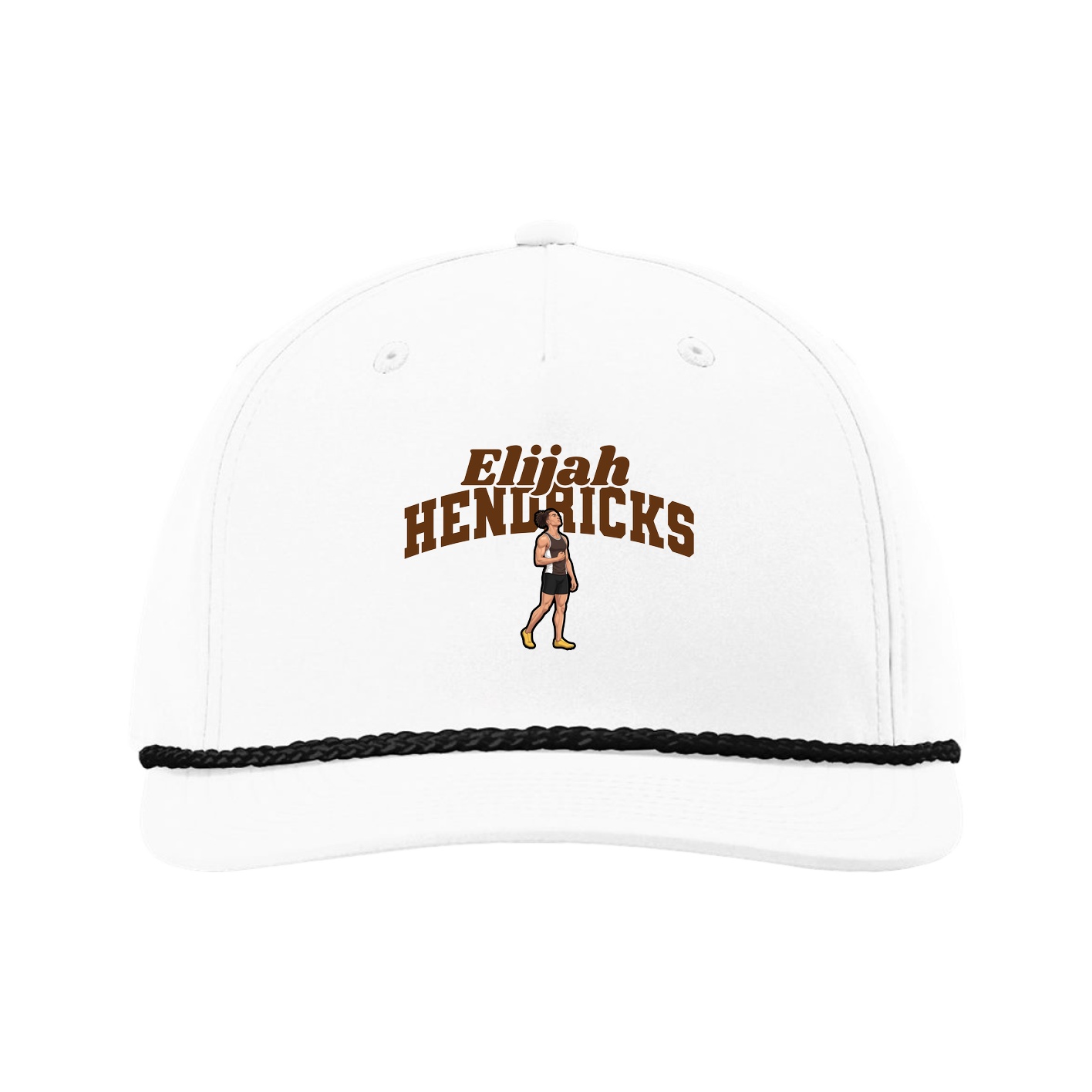 Five-Panel Classic Rope Cap — Signature Arch in White