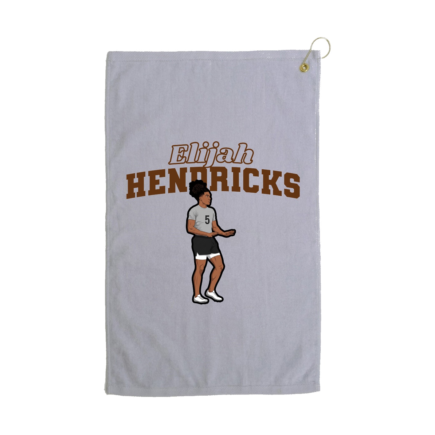 Golf Towel — Name Arch in Grey