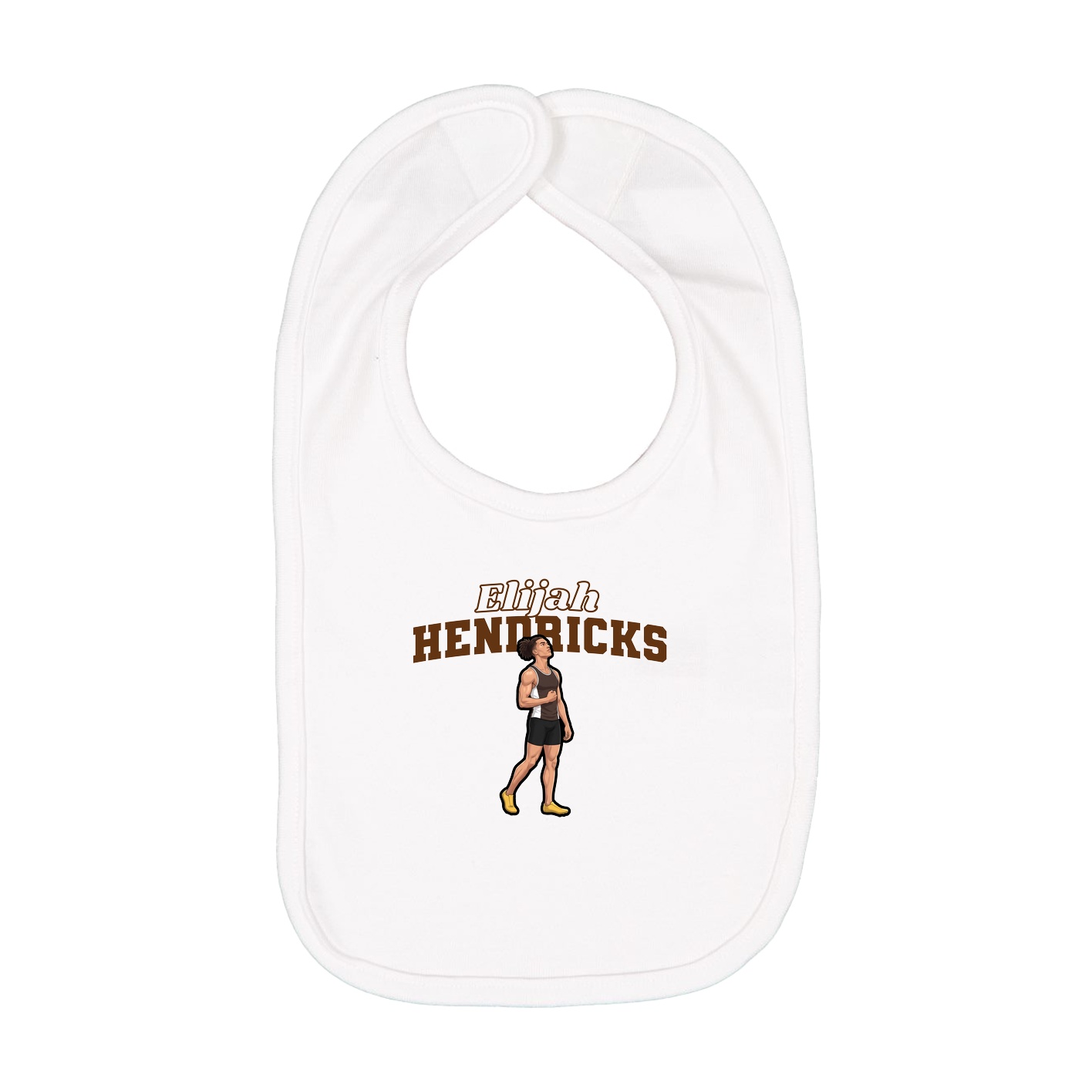 Infant Bib — Name Arch in White