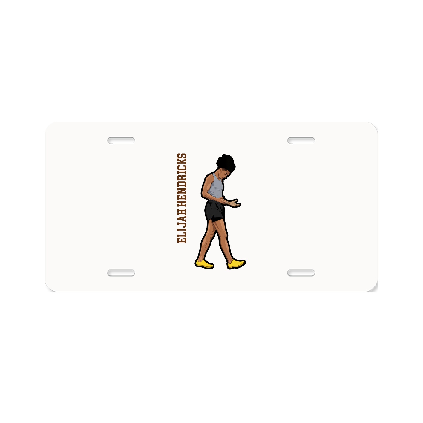 License Plate — Name Vertical in Classic