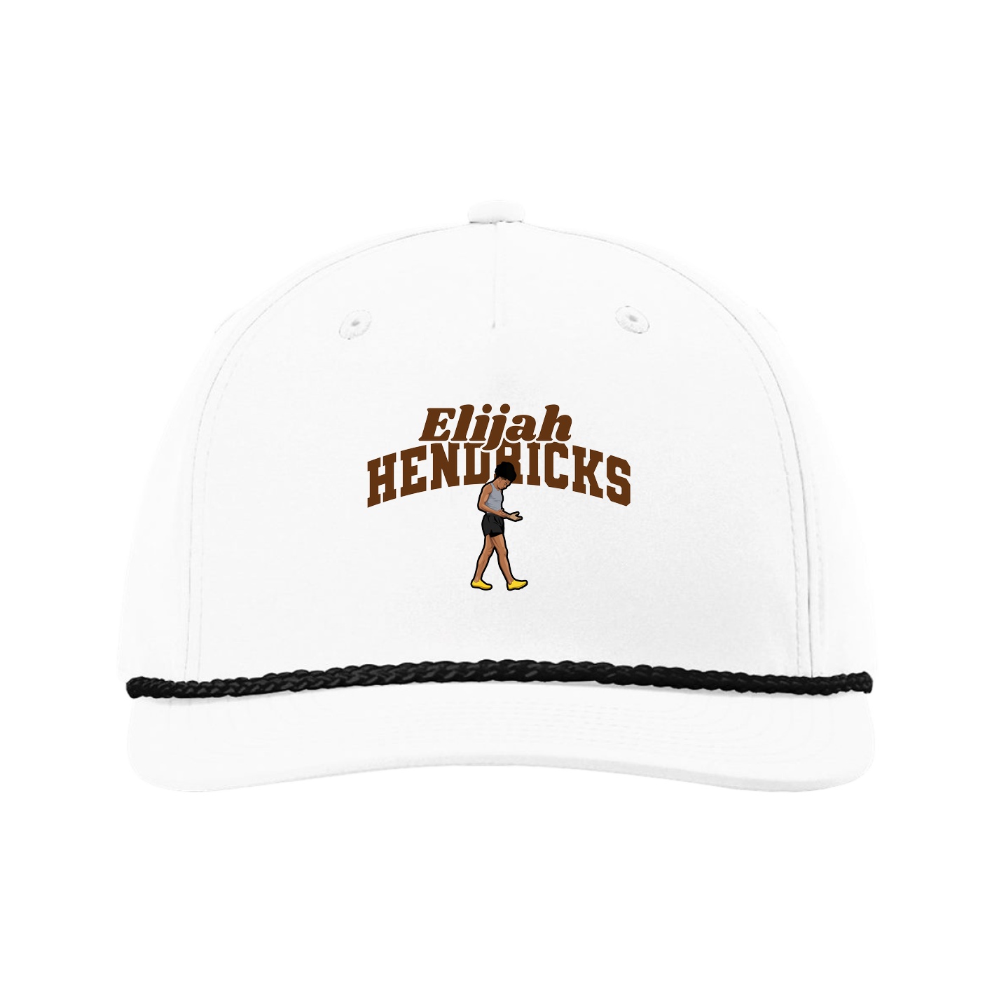 Five-Panel Classic Rope Cap — Signature Arch in White