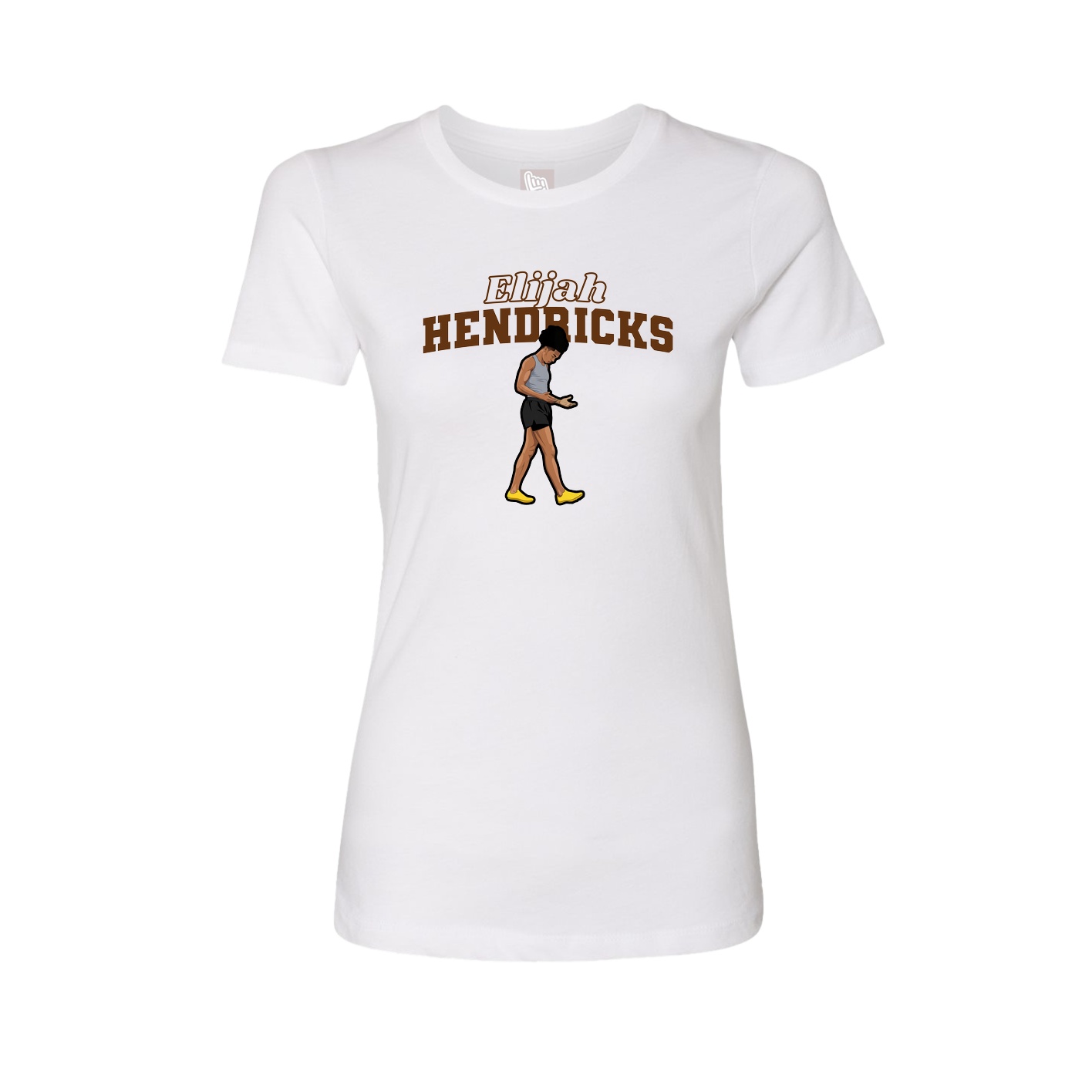 Fitted Women's Tee — Name Arch in White