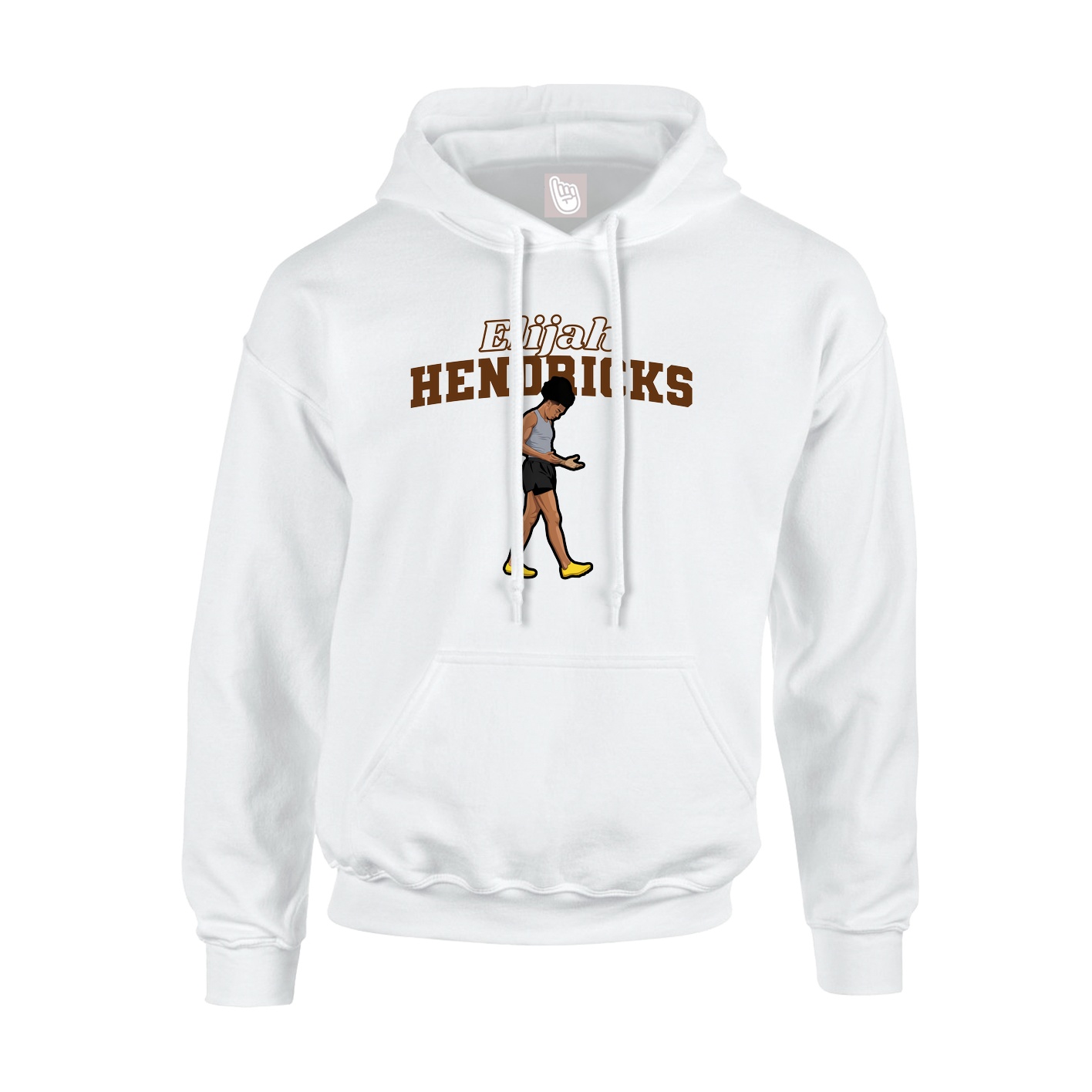 Youth Hoodie — Name Arch in White