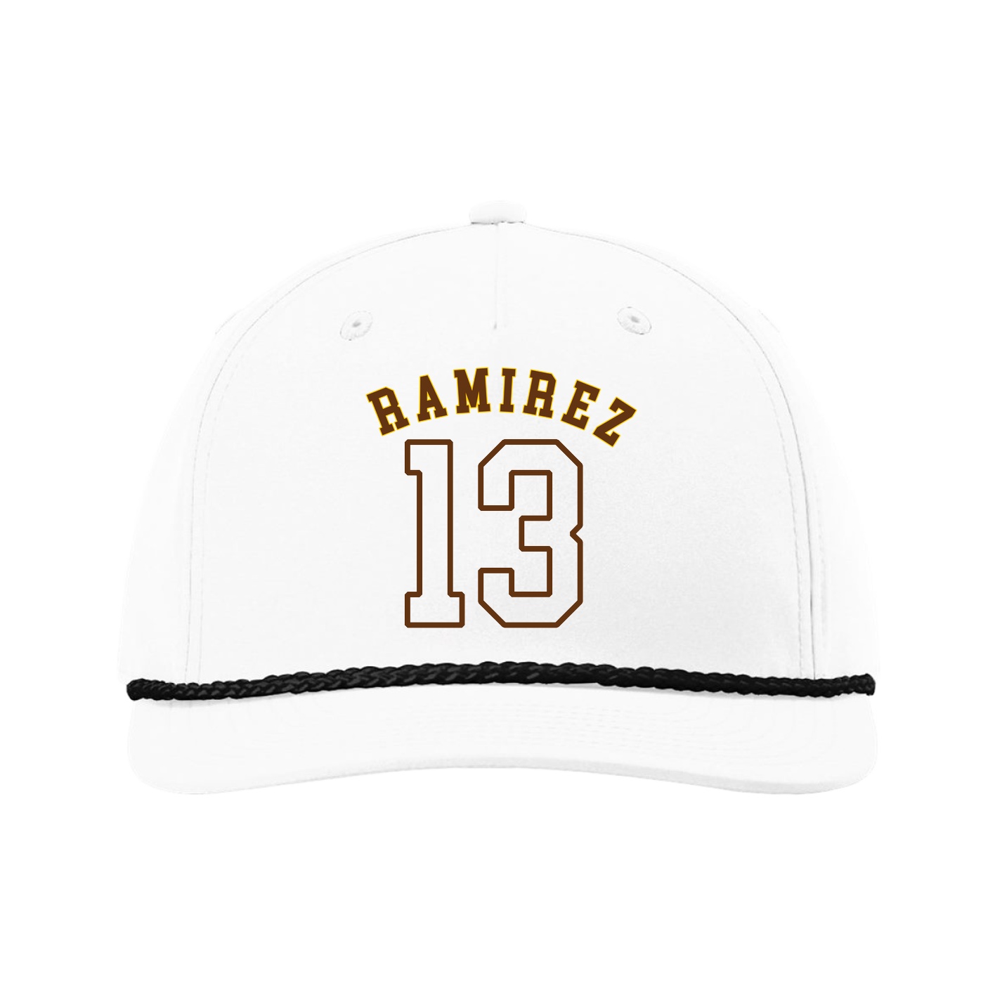 Five-Panel Classic Rope Cap — Shirsey Arch in White