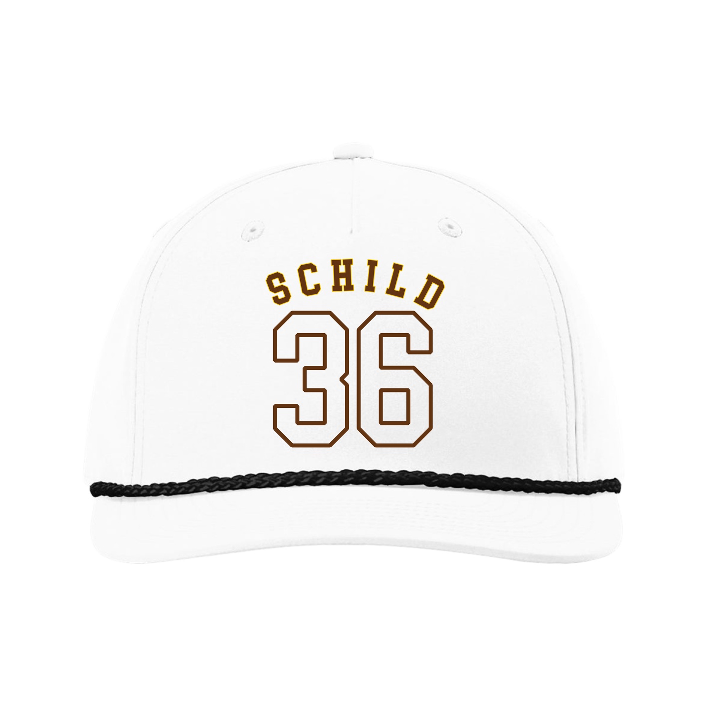 Five-Panel Classic Rope Cap — Shirsey Arch in White